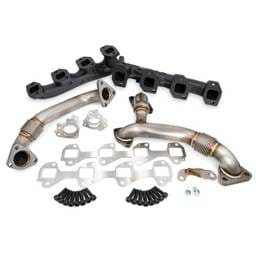PPE Power High Flow Exhaust Manifolds and Up-Pipes Kit - 2007.5-2010 GM 6.6L LMM California Emissions - Black - 116111820