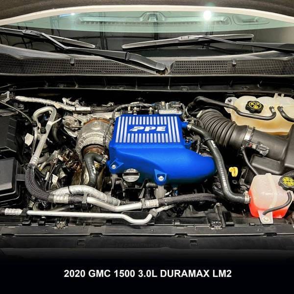 PPE Power Intercooler Kit - Air to Water - GM 3.0L Duramax 2020-2025 LM2 LZ0 - Blue / Brushed Fins - 115030022 thumbnail 5