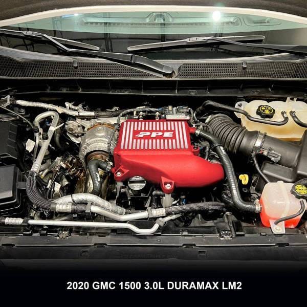 PPE Power Intercooler Kit - Air to Water - GM 3.0L Duramax 2020-2025 LM2 LZ0 - Red / Brushed Fins - 115030012 thumbnail 5