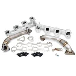 PPE Power High-Flow Exhaust Manifolds and Up-Pipes 2001-2004 Federal/2001 California GM 6.6L Duramax - Silver - 116111035