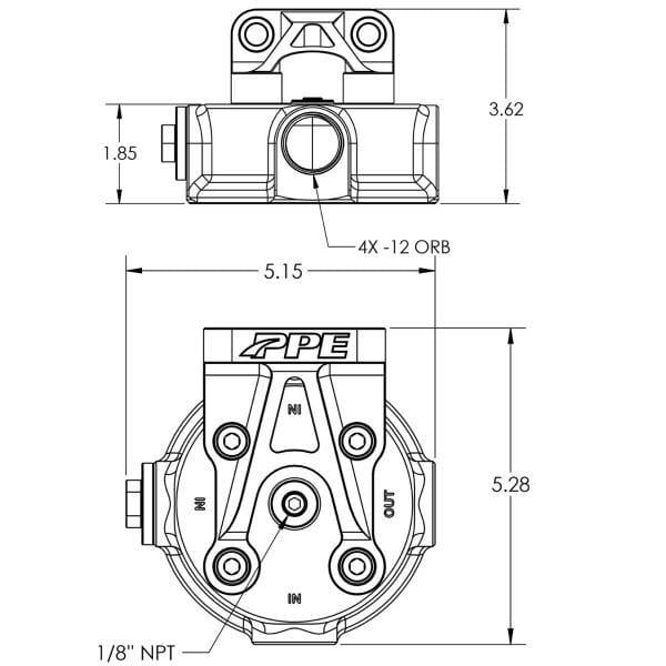PPE Power Oil Filter Mount Aluminum Billet - 114002100 thumbnail 5