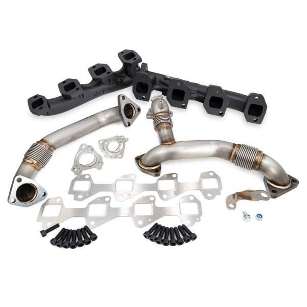 PPE Power High Flow Exhaust Manifolds and Up-Pipes Kit - 2011-2016 GM 6.6L LML California Emissions - Black - 116112020