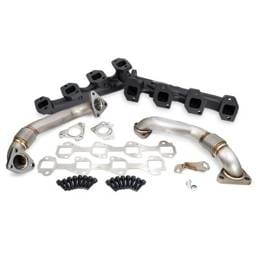 PPE Power High-Flow Exhaust Manifolds and Up-Pipes 2001-2004 Federal/2001 California GM 6.6L Duramax - Black - 116111020