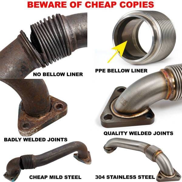 PPE Power Replacement Up-Pipe (Pass Side) - GM 6.6L Duramax 2001-2004 FED / 2001 CA for OEM Exh Man - 116120010 thumbnail 6