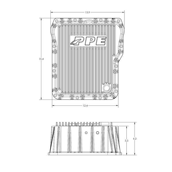 PPE Power Allison 1000/2000/2400 Series Deep Transmission Pan - GM 2500/3500/4500/5500 HD 2001-2019 - Raw - 128051000 thumbnail 8