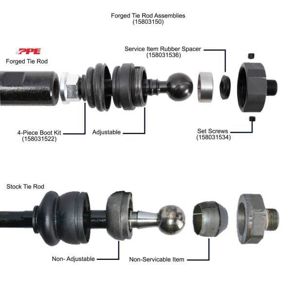 PPE Power Stage3 Forged Tie Rod Assemblies - Kit (Pair) GM 2500/3500 HD 2001-2010 - 158031500 thumbnail 8
