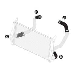 PPE Power Turbo Charge Pipes Silicone Hose Kit with Stainless Steel Clamps - GM 6.6L Duramax 2002-2004 LB7 - 115910204