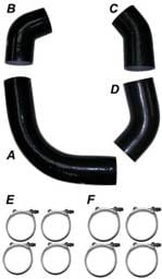 PPE Power Turbo Charge Pipes Silicone Hose Kit with Stainless Steel Clamps - GM 6.6L Duramax 2001 LB7 - 115910101
