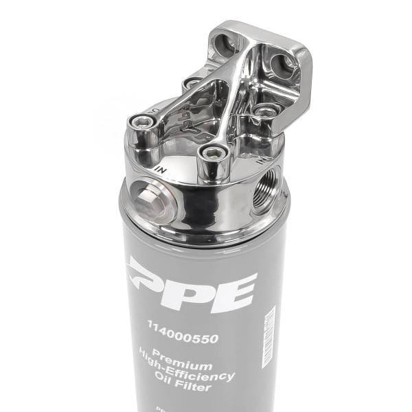 PPE Power Remote Oil Filter Mount Kit - Polished 304 Stainless Steel - 114002000