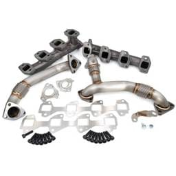 PPE Power High Flow Exhaust Manifolds and Up-Pipes Kit - 2011-2016 GM 6.6L LML California Emissions - Raw - 116112000