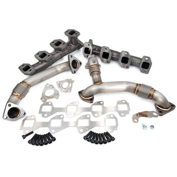 PPE Power High Flow Exhaust Manifolds and Up-Pipes Kit - 2011-2016 GM 6.6L LML California Emissions - Raw - 116112000