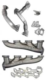 PPE Power High Flow Exhaust Manifolds and Up-Pipes Kit - 2007.5-2010 GM 6.6L LMM California Emissions - Raw - 116111800
