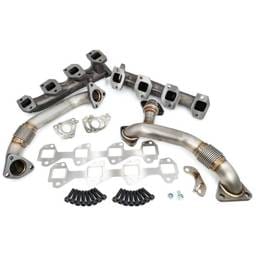 PPE Power High Flow Exhaust Manifolds and Up-Pipes Kit - 2006-2007 GM 6.6L LBZ California Emissions - Raw - 116111600