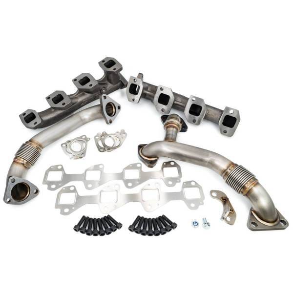 PPE Power High Flow Exhaust Manifolds and Up-Pipes Kit - 2006-2007 GM 6.6L LBZ California Emissions - Raw - 116111600