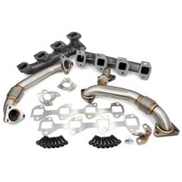 PPE Power High Flow Exhaust Manifolds and Up-Pipes Kit - 2004.5-2005 GM 6.6L LLY California Emissions - Raw - 116111400