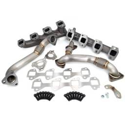 PPE Power High Flow Exhaust Manifolds and Up-Pipes Kit - 2002-2004 GM 6.6L LB7 California Emissions - Raw - 116111200