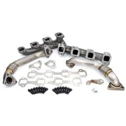PPE Power High-Flow Exhaust Manifolds and Up-Pipes Kit - GM 6.6L Duramax 2001-2004 Federal/2001 California-Raw - 116111000