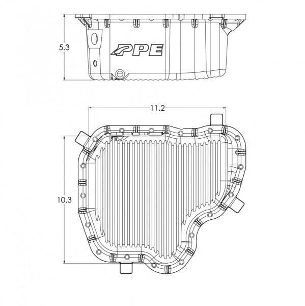 PPE Power High-Capacity Cast Aluminum Deep Engine Oil Pan - GM 6.6L Duramax (18 Hole) 2011-2016 - Raw - 114052100 thumbnail 10