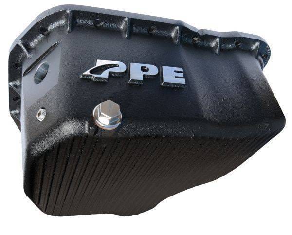 PPE Power High-Capacity Cast Aluminum Deep Engine Oil Pan - 2001-2010 GM 6.6L Duramax (17 Hole) - Black - 114052020