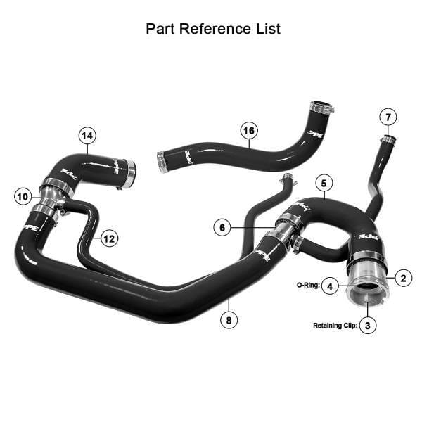 PPE Power Coolant Hose Kit - GM 6.6L Duramax 2006-2010 LBZ LMM - Black - 119020200 thumbnail 2