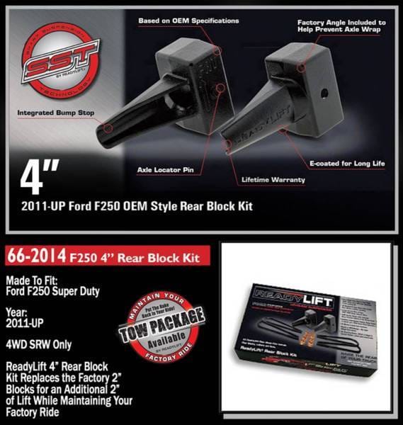 ReadyLift Rear Block Kit 4 in. Flat Cast Iron Blocks Incl. Integrated Locating Pin E-Coated U-Bolts Nuts/Washers - 66-2014 thumbnail 2