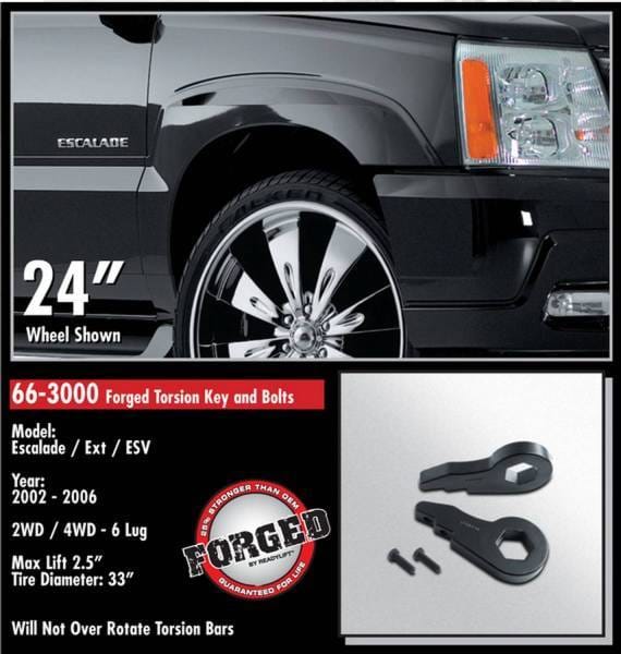 ReadyLift Front Leveling Kit 2.5 in. Lift w/Forged Torsion Key/Adjusting Bolts Allows Up To 33 in. Tire - 66-3000 thumbnail 2
