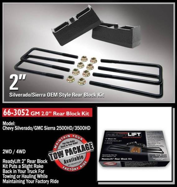 ReadyLift Rear Block Kit 2 in. Cast Iron Blocks Incl. Integrated Locating Pin E-Coated U-Bolts Nuts/Washers - 66-3052 thumbnail 3
