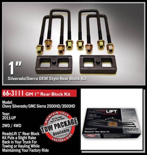 ReadyLift 1" Rear Block Kit - GM Silverado / Sierra 2500 HD OEM Style 2011-2024 - 66-3111 thumbnail 2