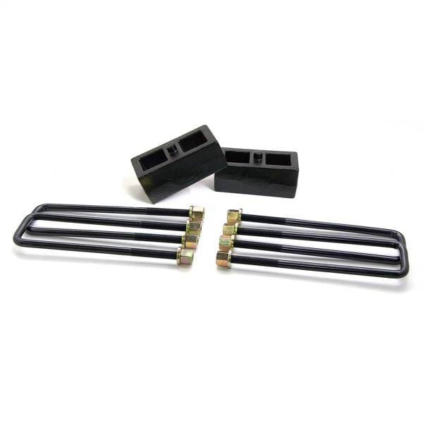 ReadyLift Rear Block Kit 2 in. Cast Iron Blocks Incl. Integrated Locating Pin E-Coated U-Bolts Nuts/Washers - 66-3112