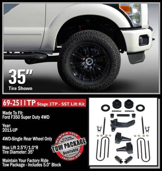 ReadyLift SST® Lift Kit 2.5 in. Front/1-3 in. Rear Lift For 2 Pc. Drive Shaft 5 in. Rear Flat Blocks - 69-2511TP thumbnail 3