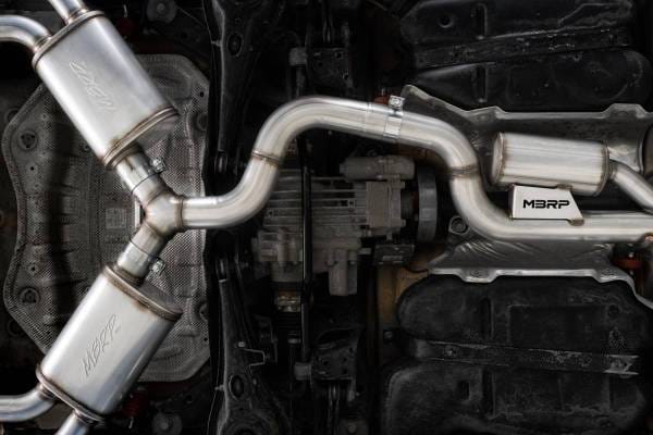 MBRP Exhaust 3in. Cat-BackValve DeleteQuad Split Rear ExitT304CF Tips - S46013CF thumbnail 3