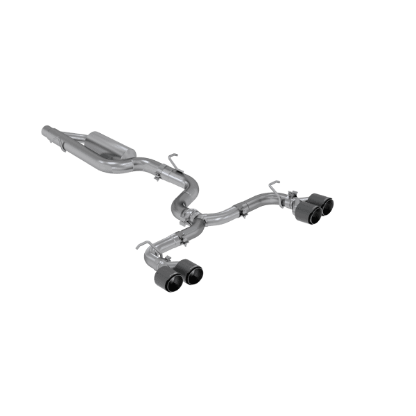 MBRP Exhaust 3in. Cat-BackValve DeleteQuad Split Rear ExitT304CF Tips - S46033CF