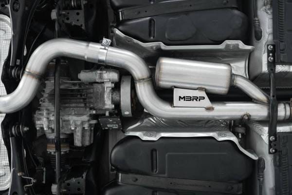 MBRP Exhaust 3in. Cat-BackValve DeleteQuad Split Rear ExitT304CF Tips - S46033CF thumbnail 2