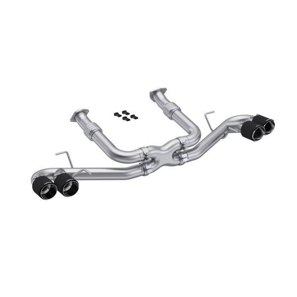 MBRP Exhaust 3in. Cat-BackValve DeleteQuad Split Rear ExitT304CF Tips - S70423CF