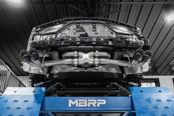 MBRP Exhaust 3in. Cat-BackValve DeleteQuad Split Rear ExitT304CF Tips - S70423CF thumbnail 3