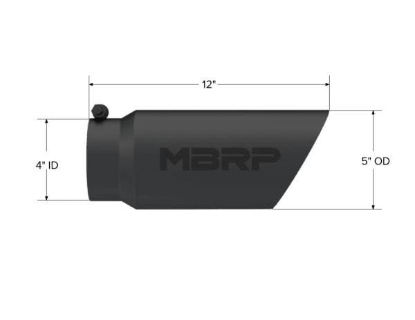 MBRP Exhaust Tip5in. O.D.Dual Wall Angled4in. inlet 12in. LengthBLK - T5053BLK thumbnail 2