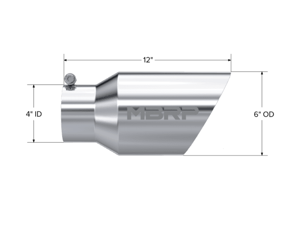 MBRP Exhaust Tip6in. O.D. Dual Wall Angled 4in. inlet 12in. lengthT304. - T5072 thumbnail 2