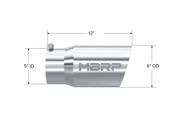 MBRP Exhaust Tip 6in. O.D. Dual Wall Angled 5in. inlet 12in. lengthT304. - T5074 thumbnail 2