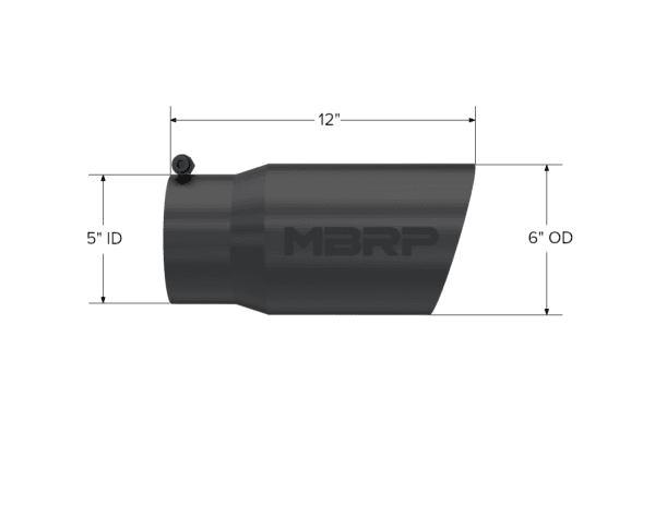 MBRP Exhaust 6" ODDual Wall Angled5" ID12" LengthBLK. - T5074BLK thumbnail 2