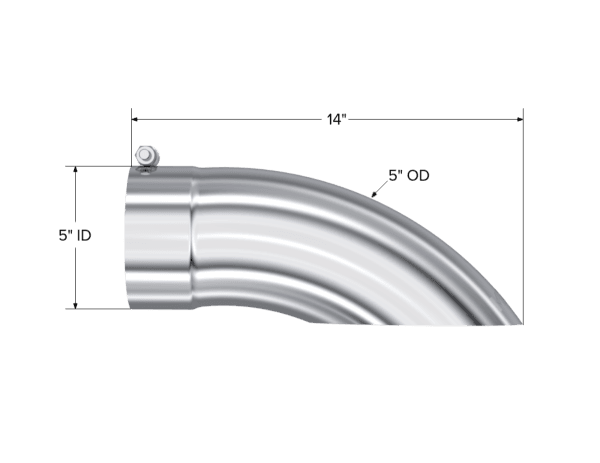 MBRP Exhaust Tip5in. O.D. Turn Down 5in. inlet 14in. lengthT304. - T5085 thumbnail 2