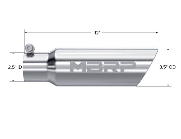 MBRP Exhaust Tip3in. O.D. Dual Wall Angled 2in. inlet 12in. lengthT304. - T5106 thumbnail 2