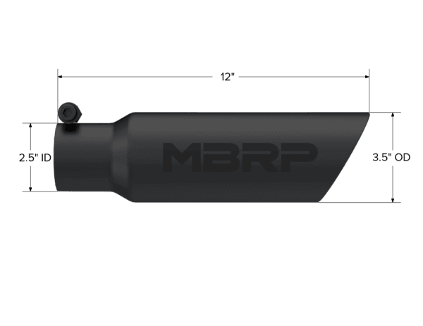 MBRP Exhaust Tip3in. O.D. Dual Wall Angled 2in. inlet 12in. LengthBLK - T5106BLK thumbnail 2