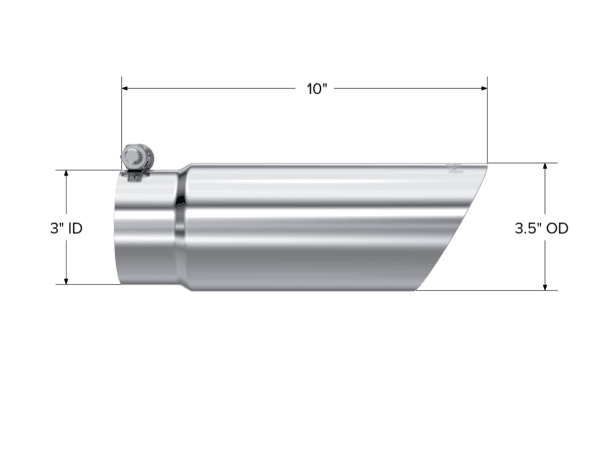 MBRP Exhaust Tip3in. O.D. Dual Wall Angled End 3in. inlet 12in. lengthT304 Stainless. - T5114 thumbnail 2