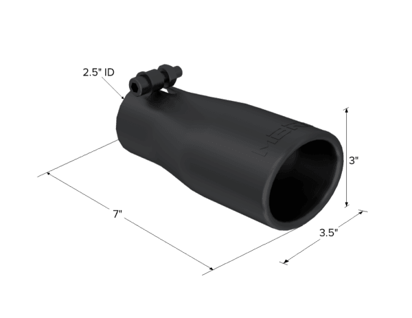 MBRP Exhaust Tip3 in. O.D. Oval 2in. inlet 7 1/16in. lengthBLK. - T5116BLK thumbnail 2