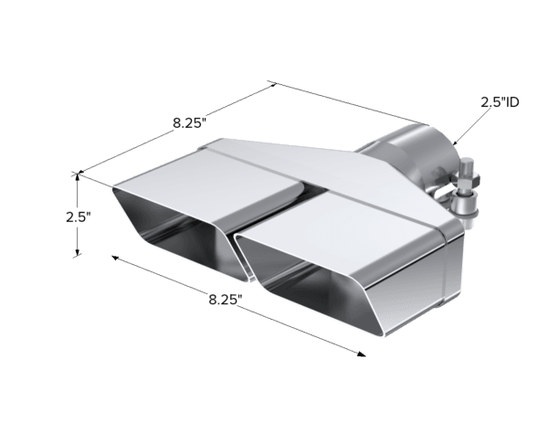 MBRP Exhaust 8In x 2 1/2in IDRectangle2 1/2in Inlet8 1/4in LengthT304. - T5118 thumbnail 2