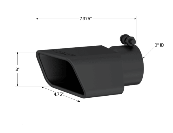 MBRP Exhaust Tip4 in. x 3in.RectangleAngled CutBLK - T5120BLK thumbnail 2