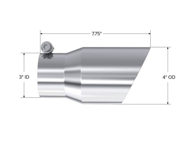 MBRP Exhaust Tip4in. O.D.Dual Wall Angled3in. inlet8in. lengthT304. - T5122 thumbnail 2
