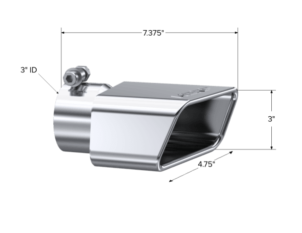MBRP Exhaust Tip4in. x 2 in. IDRectangleAngled CutT304. - T5119 thumbnail 2