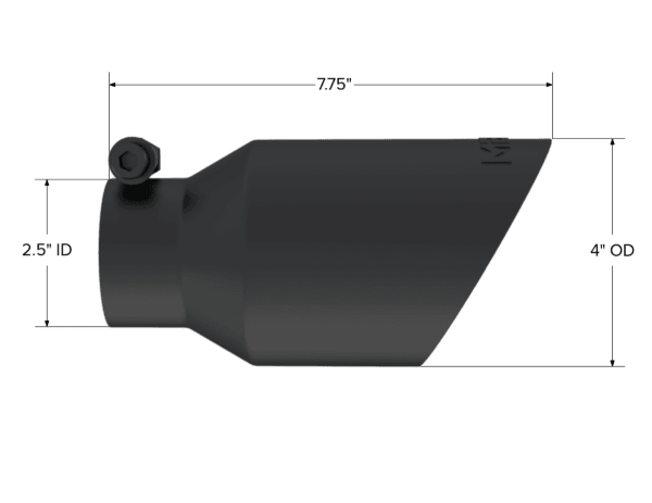 MBRP Exhaust Tip4in. O.D.Dual Wall Angled2in. inlet8in. lengthBLK. - T5123BLK thumbnail 2