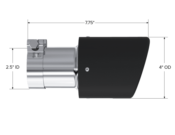 MBRP Exhaust Tip4in. O.D.Dual Wall Angled2in. inlet7.7in. lengthCF. - T5123CF thumbnail 2